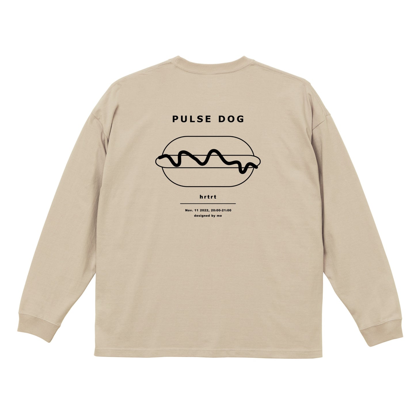 PULSE DOG longsleeveT(big) sand beige back